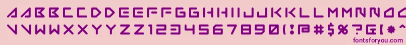 Insane Hours 2-fontti – violetit fontit vaaleanpunaisella taustalla
