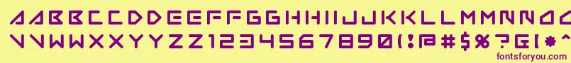 Insane Hours 2-fontti – violetit fontit keltaisella taustalla