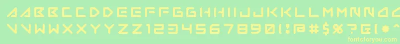 フォントInsane Hours 2 – 黄色の文字が緑の背景にあります