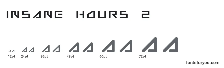 Размеры шрифта Insane Hours 2
