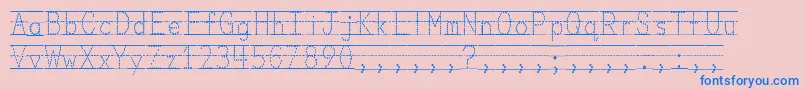 MissOlsensClassroomFonts Font – Blue Fonts on Pink Background