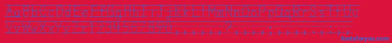 MissOlsensClassroomFonts Font – Blue Fonts on Red Background