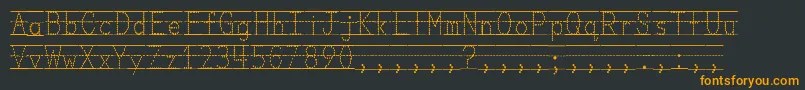 Шрифт MissOlsensClassroomFonts – оранжевые шрифты на чёрном фоне