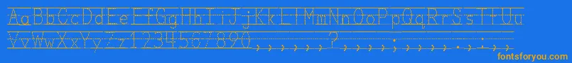 MissOlsensClassroomFonts Font – Orange Fonts on Blue Background