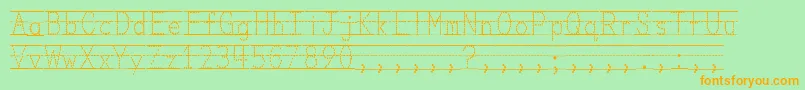MissOlsensClassroomFonts Font – Orange Fonts on Green Background