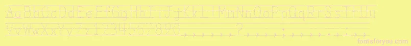 MissOlsensClassroomFonts Font – Pink Fonts on Yellow Background