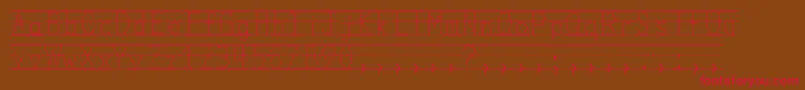 Fonte MissOlsensClassroomFonts – fontes vermelhas em um fundo marrom