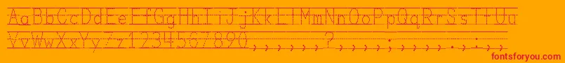 MissOlsensClassroomFonts Font – Red Fonts on Orange Background