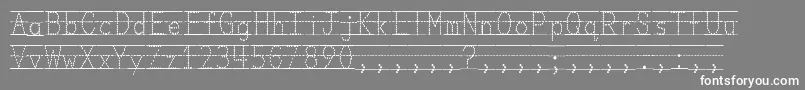 Czcionka MissOlsensClassroomFonts – białe czcionki na szarym tle