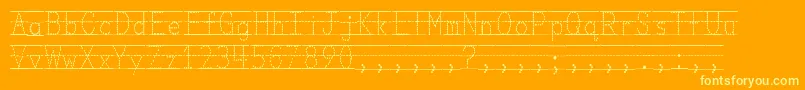 MissOlsensClassroomFonts Font – Yellow Fonts on Orange Background