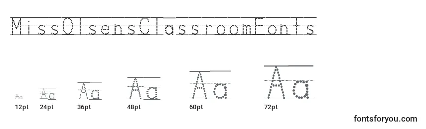 MissOlsensClassroomFonts Font Sizes
