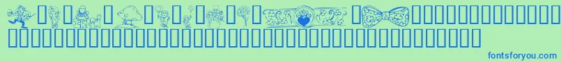 KrIrishKat2 Font – Blue Fonts on Green Background