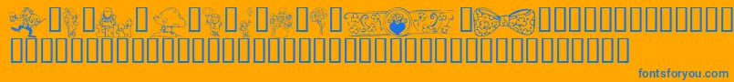 Fonte KrIrishKat2 – fontes azuis em um fundo laranja