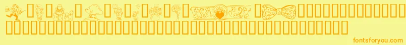 Подробнее о шрифте KrIrishKat2 Шрифт KrIrishKat2 – оранжевые шрифты на жёлтом фоне