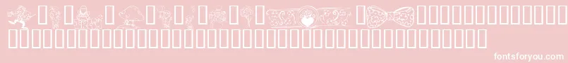 フォントKrIrishKat2 – ピンクの背景に白い文字