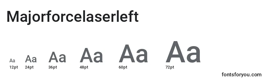 Размеры шрифта Majorforcelaserleft