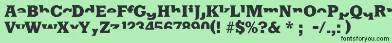 Halfsareenoughlatin-fontti – mustat fontit vihreällä taustalla