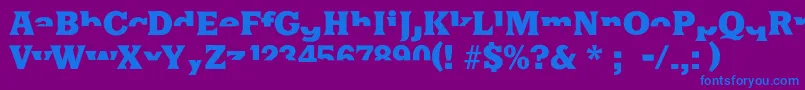 Шрифт Halfsareenoughlatin – синие шрифты на фиолетовом фоне