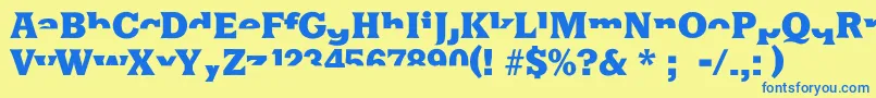 Halfsareenoughlatin Font – Blue Fonts on Yellow Background