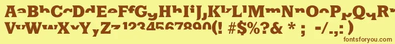 Halfsareenoughlatin Font – Brown Fonts on Yellow Background