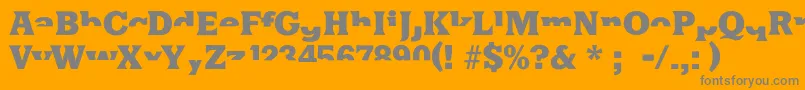 Weitere Informationen zur Halfsareenoughlatin-Schriftart Halfsareenoughlatin-Schriftart – Graue Schriften auf orangefarbenem Hintergrund