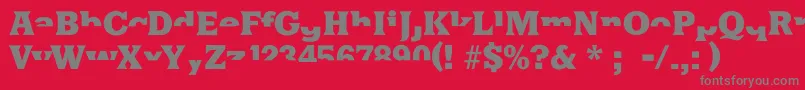フォントHalfsareenoughlatin – 赤い背景に灰色の文字