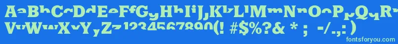 Halfsareenoughlatin Font – Green Fonts on Blue Background