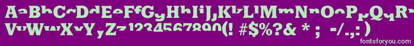 フォントHalfsareenoughlatin – 紫の背景に緑のフォント