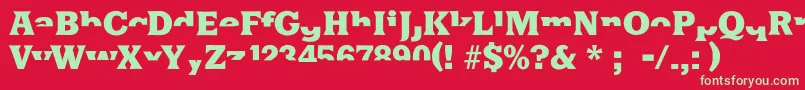Halfsareenoughlatin-fontti – vihreät fontit punaisella taustalla
