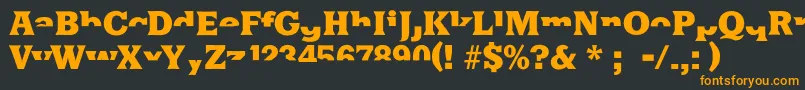 フォントHalfsareenoughlatin – 黒い背景にオレンジの文字