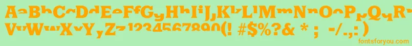 Halfsareenoughlatin Font – Orange Fonts on Green Background