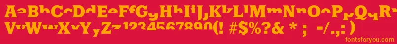 Halfsareenoughlatin Font – Orange Fonts on Red Background
