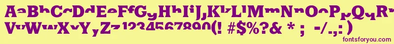 Halfsareenoughlatin Font – Purple Fonts on Yellow Background