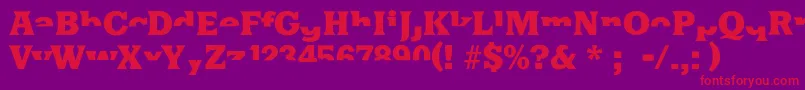 フォントHalfsareenoughlatin – 紫の背景に赤い文字
