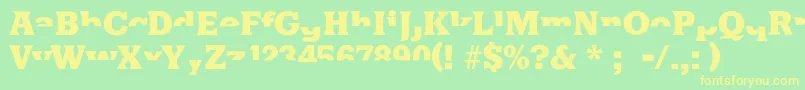 Halfsareenoughlatin-Schriftart – Gelbe Schriften auf grünem Hintergrund