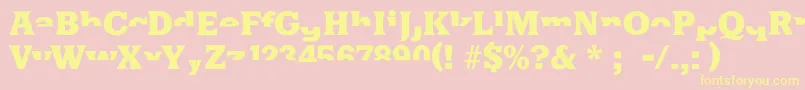 Halfsareenoughlatin-Schriftart – Gelbe Schriften auf rosa Hintergrund