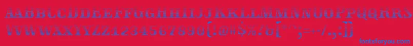 Traktoretkagrad Font – Blue Fonts on Red Background