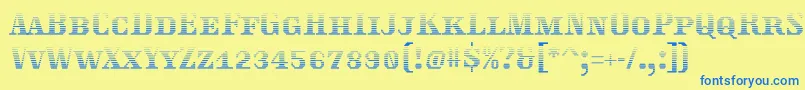 Traktoretkagrad Font – Blue Fonts on Yellow Background