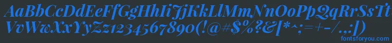 PlayfairdisplayBolditalic Font – Blue Fonts on Black Background