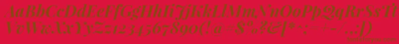 PlayfairdisplayBolditalic Font – Brown Fonts on Red Background