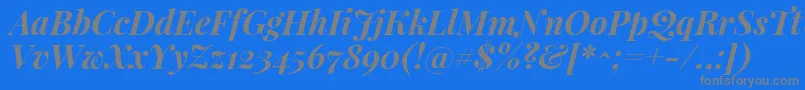 PlayfairdisplayBolditalic Font – Gray Fonts on Blue Background