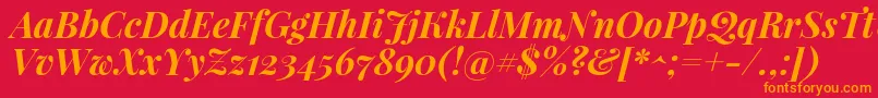 PlayfairdisplayBolditalic Font – Orange Fonts on Red Background