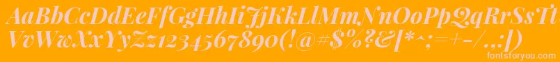 PlayfairdisplayBolditalic Font – Pink Fonts on Orange Background