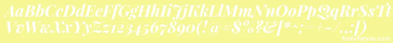 PlayfairdisplayBolditalic Font – White Fonts on Yellow Background