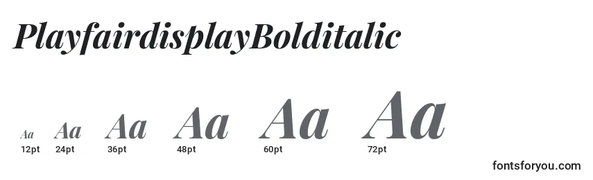 PlayfairdisplayBolditalic Font Sizes