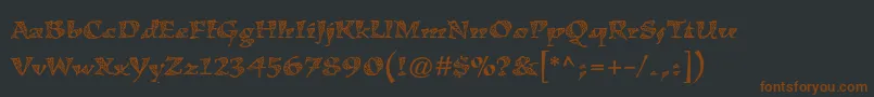Шрифт KigalistdZigzag – коричневые шрифты на чёрном фоне