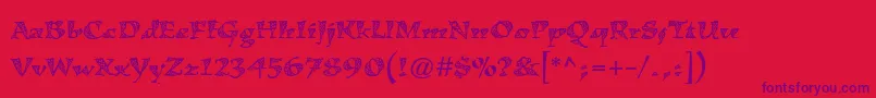 En savoir plus sur la police KigalistdZigzag Police KigalistdZigzag – polices violettes sur fond rouge