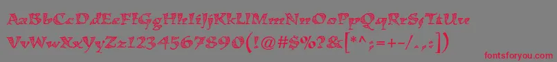 KigalistdZigzag Font – Red Fonts on Gray Background