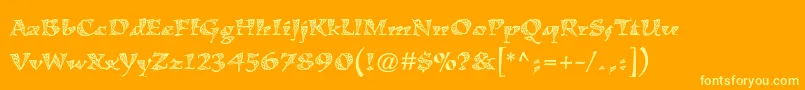 Czcionka KigalistdZigzag – żółte czcionki na pomarańczowym tle