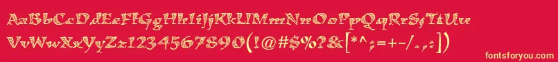 KigalistdZigzag Font – Yellow Fonts on Red Background